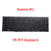 Laptop Keyboard For ACER Aspire V5-571 M3-581G M3-581PT M3-581PTG M3-581T M3-581TG M5-581T M5-581G M5-581TG Russian RU Black With Backlit New