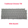Laptop Backlit Keyboard For LG Gram 14 14T990 14TD990 LG14T99 14TD990-GX30K 14TD990-GX50K 14TD990-GX70K Traditional Chinese TW White Without Frame