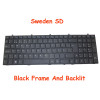 Laptop Backlit Keyboard For CLEVO W670SBQ W670SBQ1 W670SCQ W670SCQ1 W670SFQ W670SFQ1 W670SHQ W670SJQ W670SJQ1 W670SRQ W670SRQ1 W670SZQ Sweden SD Black Frame