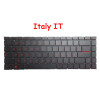 Laptop Monochrome Backlit Keyboard For MSI GS65 GF63 PS42 WS65 WP65 Italy IT Black Without Frame Red Word