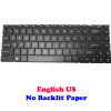 Laptop No Backlit Paper Keyboard For MSI Creator 15-A11U A11UE A11UH MS-16V4 English US Black No Frame No Backlit