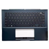 Laptop PalmRest&keyboard For ASUS ZENBOOK 14 Q409Z Q409ZA Blue top case With Backlit United States US Black keyboard