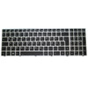 Laptop Keyboard For Ekimia Leopard Germany GR With Silver Frame With Backlit New