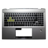 Used Laptop Silver PalmRest& Black Keyboard For MSI 957-159621E-010 E2P-59101XX-TA2 957159621E010 596C211 E2P-59101XX AI United Kingdom UK/GB Monochrome Backlight with Fingerprint Cutout