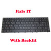 Laptop Monochrome Backlight Keyboard For Eluktronics P650HP6 P650HP6-G P650HS P650HS-G Italy IT Black Frame