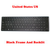 Laptop Keyboard For Gigabyte P35 Series V142645CS1 2Z703-US355-S11S United States US With Black Frame And Backlit