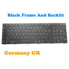 Laptop Keyboard For CLEVO N850 CVM15F26D0J430E 6-80-N85H0-072-1 German GR With Black Frame And Backlit