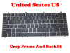 Laptop Keyboard For W230SD W230SS W230ST MP-13C23U4J430 6-80-W2300-013-1 United States US Gray Frame And Backlit