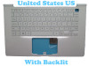 Laptop White PalmRest& White Keyboard For LG 14Z970 MBN645862XX 14Z970-G 14Z970-E 14Z970-L 14Z970-T United States US With Backlit NO Touchpad