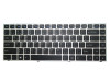 Laptop Keyboard For CLEVO P640 MP-13C23RCJ4306 6-80-N13B0-020-1 Traditional Chinese TW Silver Frame And Backlit