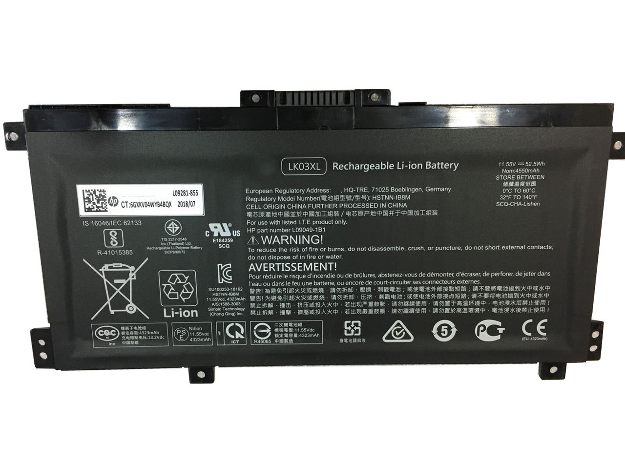 Laptop Battery For HP ENVY X360 15-CP0000 15-CP0020NR 15-CP0053CL  15-CP0076NR 15M-CP0000 15M-CP0011DX 15M-CP0012DX 11.55V 52.5WH 4550mAH