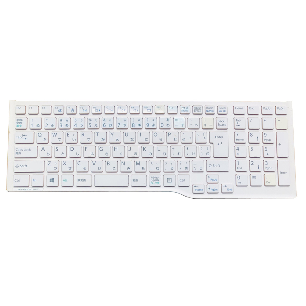 Laptop Keyboard For Fujitsu LifeBook AH77/J AH77/K WA2/J WA2/K Japanese JP  JA White With Frame Used