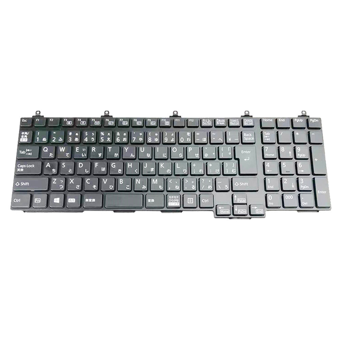 Laptop Keyboard For Fujitsu LifeBook A/E A/EW A/EX A/F A/FW  A/FX Japanese JP JA Black With Numeric Keyboard Used
