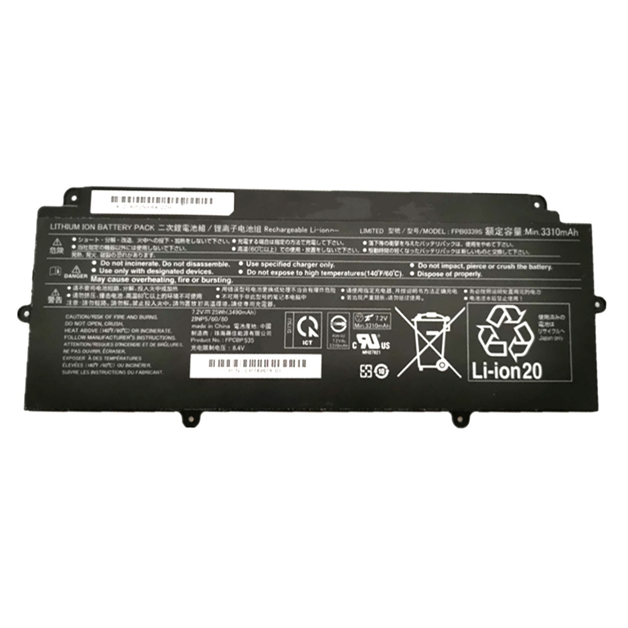 Laptop Battery For Fujitsu LifeBook U9310 U9310X U9311 U9311A U9311X U939  U939X 5U13A2 9U13A1 9U13A2 9X13A2 FPB0340S FPCBP536 14.4V 50WH 3310mAh New