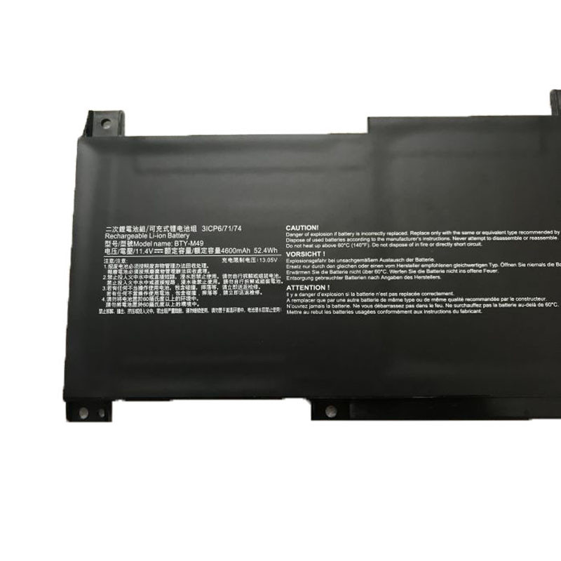 Laptop Akku BTY-M49 Für MSI Prestige 14, Summit E14 – 11,4 V, 4600 MAh, 52,4 Wh