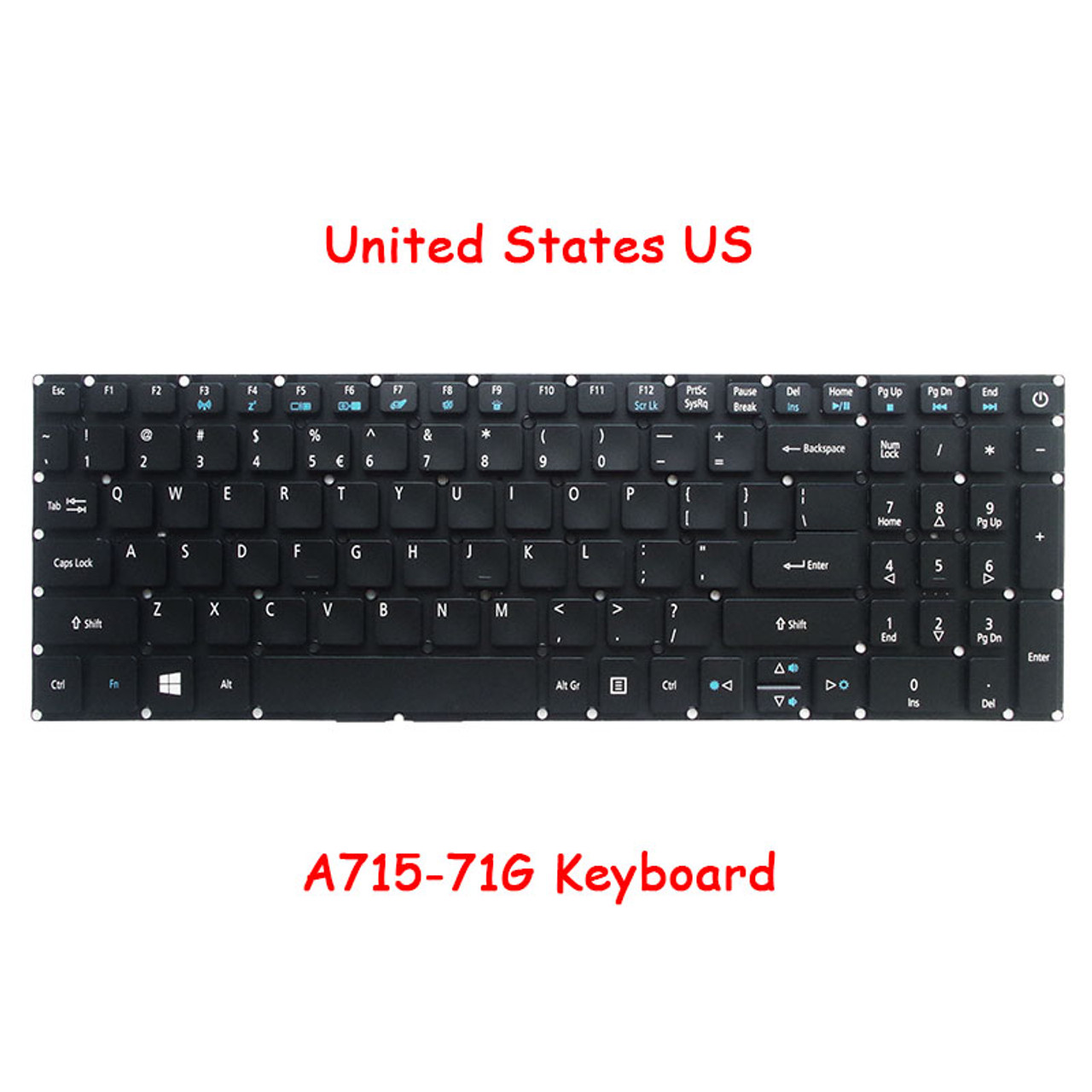 Laptop Keyboard For ACER Aspire A715-71G With Backlit United States US ...