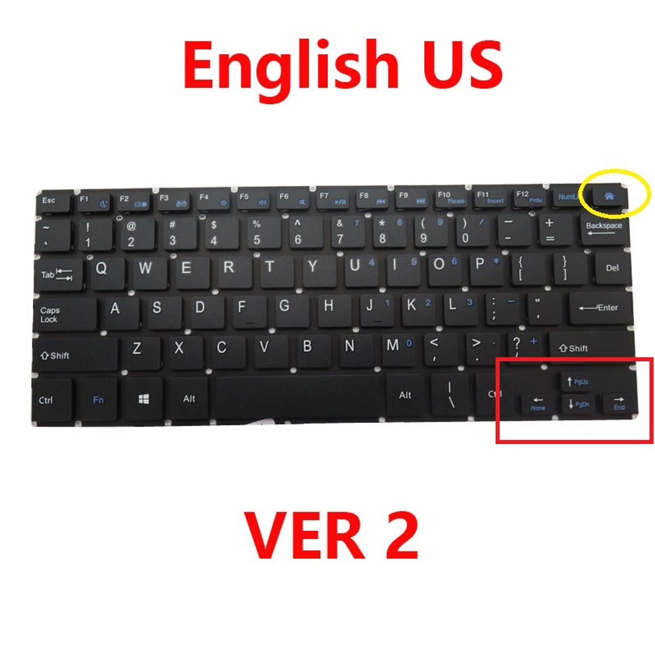 VER2 Laptop Keyboard For Gateway GWTC1162 GWTC1162BK GWTC1162BL