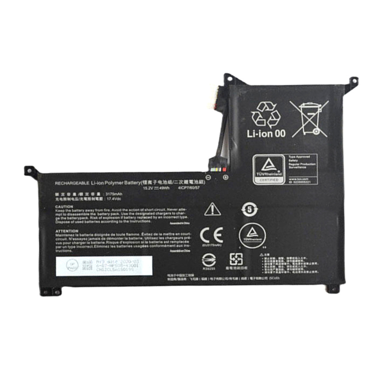 Laptop Battery For Mouse Computer Mouse K5-i7CMLAB-KK K5-i7CMLAB-PPMA K5-i7CMLAB-H-KK  K5-i7CMLAB-YRPC NP50D5 15.2V 49WH 3800mAh New - Linda parts