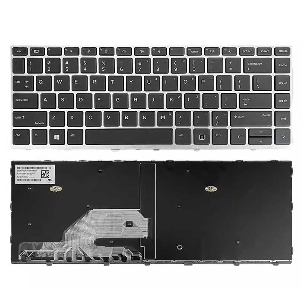New Keyboard For HP Probook 640 G4 G5 & 645 G4 G5 - US Layout, Silver Frame