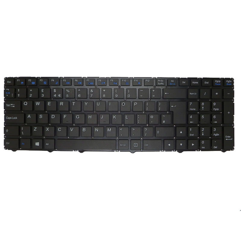Laptop Keyboard For Proline W950KL United Kingdom UK Black Without ...