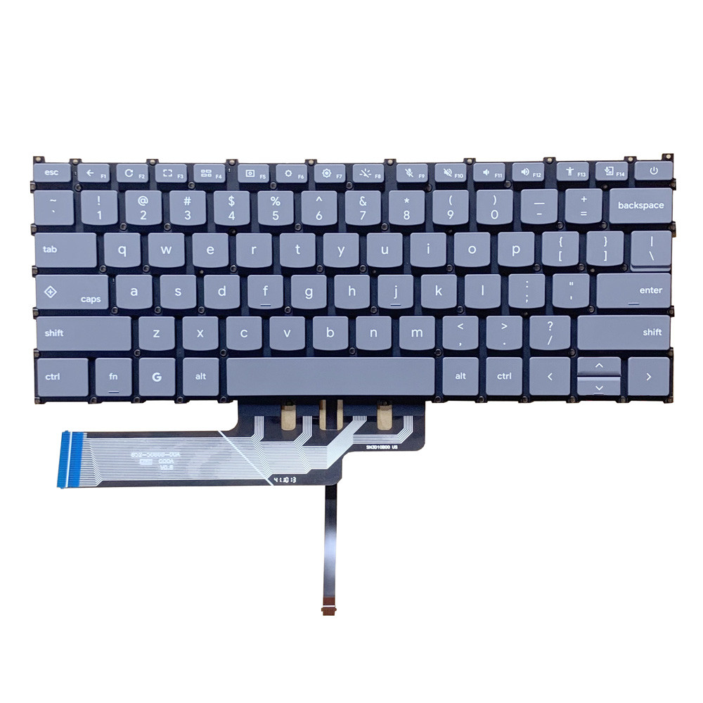 Laptop Keyboard For Lenovo Chrome 14M9610 English US With Backlit Gray ...