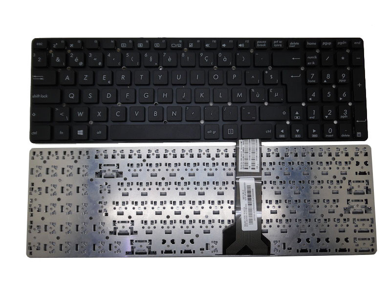 Touches De Clavier ASUS Pour R500A, R500V, R500VD, R500VJ, R500VM, F75, X751 - Occasion Fonctionnel - Noir