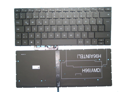 Laptop Keyboard For HUAWEI MateBook WRT-W19 WRT-W29 VLT-W50 2H-BCBTQH80111 Turkish TR Black With Backlit