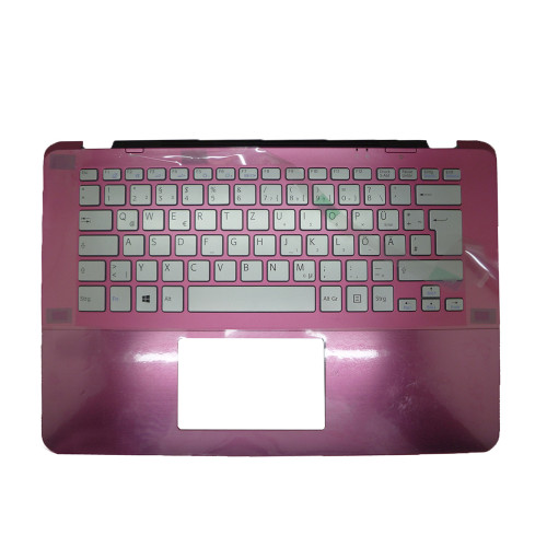 Laptop Palmrest For SONY VAIO SVF14A SVF14A15ST SVF14A1C5E SVF14A1M2E SVF14A1S9R 5JGD5PHN070 V141106CK1 GR Pink with Germany GR keyboard upper case 95%new