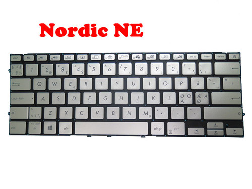 Laptop Keyboard For ASUS U4500FA U4500FAC U4500FL U4500FLC U4500FN U4500DA Silver With Backlit Nordic NE