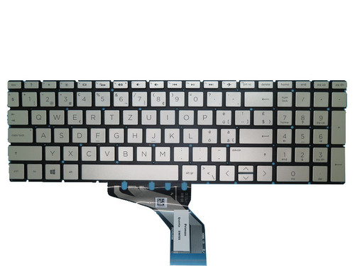 Laptop Keyboard For HP 15-DA000 Without Frame Silver No Backlit Film Swiss SW PKNR125BS