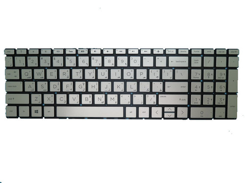 Laptop Keyboard For HP 15-DB000 Without Frame Silver No Backlit Film Arabia AR
