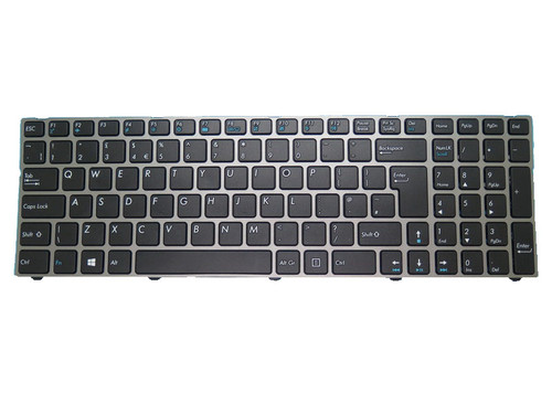 Laptop Keyboard For Pegatron C15 MP-13A86GB-5284 United Kingdom UK New With Gray Frame