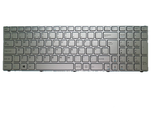 Laptop Keyboard For Pegatron C15 MP-13A86GB65287 United Kingdom UK New With Silver Frame