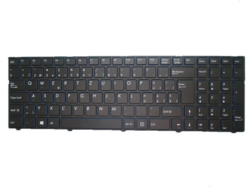 Laptop Keyboard For MEDION AKOYA P7645 MD60284 MD60328 MD60437 MD60438 MD60610 MD60636 Black With Frame Swiss German SG Blue edge