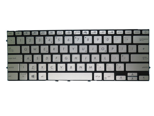 Laptop Keyboard For ASUS ZenBook 14 RX431F RX431FA RX431FN Silver With Backlit Without Frame United Kingdom UK