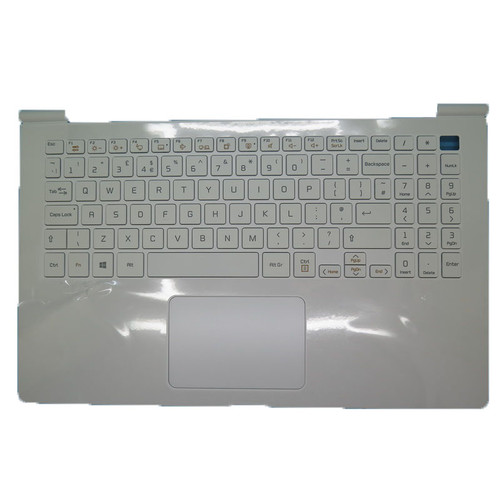 Laptop White PalmRest & UK Backlit Keyboard For LG 15Z980 15Z980-G 15Z980-H 15Z980-M 15Z980-T LG15Z98 15Z980-GA55J 15Z980-GA77J 15Z980-GA7CJ 15Z980-GR55J With Touchpad United Kingdom UK