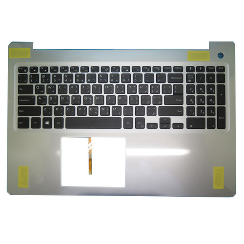 Laptop Palmrest For DELL Inspiron 15 5570 5575 0MR2KH MR2KH 0409WT 409WT With Backlit Arabia AR Keyboard Silver Upper Case New