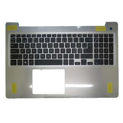 Laptop Palmrest For DELL Inspiron 15 5570 5575 0M1FJK M1FJK 07F8KT 7F8KT Without Backlit Nordic NE Keyboard Silver Upper Case New
