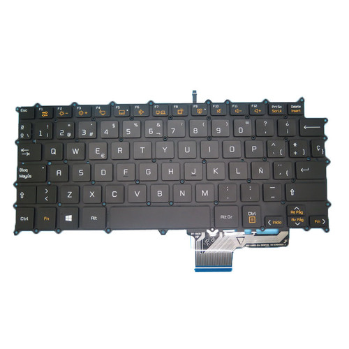 Laptop Backlit Keyboard For LG 13Z980 13Z980-B 13Z980-G 13Z980-M 13Z980-T 13Z980-GA56J 13Z980-GA5CJ 13Z980-GR55J 13Z980-GR56J 13Z980-MR33J Spanish SP Black NO Frame
