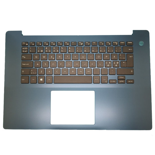 Laptop Palmrest For DELL Inspiron 5580 5585 05P4P3 5P4P3 03HN4Y 3HN4Y Without Backlit Nordic NE Keyboard Blue Upper Case New