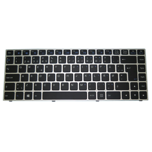 Laptop Backlit Keyboard For CLEVO P640HJ P640HK1 P640RE P640RF P641HJ P641HK1 P641RE P641RF Denmark DM Silver Frame