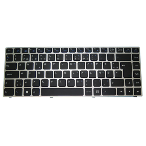 Laptop Backlit Keyboard For CLEVO N140WU N141ZU N141WU N230WU N232WU Denmark DM Silver Frame