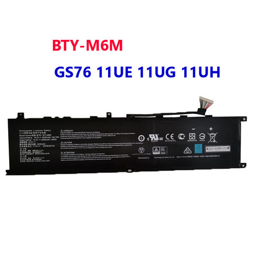 Laptop Battery For MSI GS76 Stealth 11UE 11UG 11UH MS-17M1 MS17M1 GS76 11UH-265RU GS76 269ES 285ES 15.2V 95WH 6250MAH
