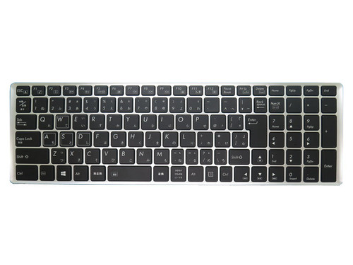 Used Laptop Keyboard For Gigabyte P57K P57W P57W V6 P57W V6-PC3D P57W V7 P57X V6 P57X V6-PC3D P57X V6-PC4D P57X V7 U35F Japanese JP With Silver Frame And Backlit 98% New