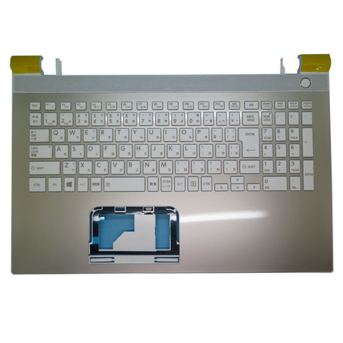 Laptop Palmrest For Toshiba For Dynabook T55/RG T55/RGD T55/RGS T55/RW T55/RWD T55/RWS T55/T T55/TG T55/TGD T55/TGS T55/TW T55/TWD T55/TWS Gold With Japanese JP White Keyboard New