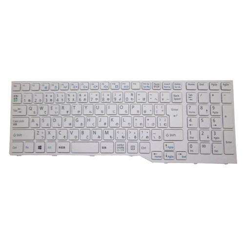 Laptop Keyboard For Fujitsu LifeBook AH53/U FMVA53UB FMVA53UBG FMVA53UBKS FMVA53UBZ FMVA53UR FMVA53URG FMVA53URKS FMVA53UW FMVA53UWG FMVA53UWKS FMVA53UWZ Japanese JP JA White With Frame Used
