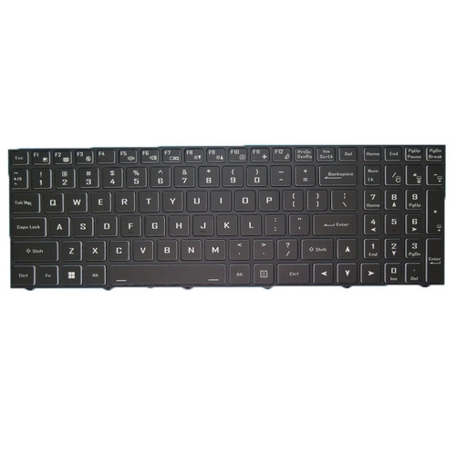 Laptop Backlit Keyboard For CLEVO CVM18H93US94309 6-80-N1510-01A-1 English US Black Frame