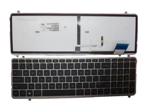 Laptop Keyboard For HP TOUCHSMART M6-K000 MP-13F13US66981 725450-001 With Silver Frame With Backlight Black US United States