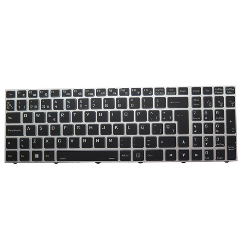 Laptop No Backlit Keyboard For CLEVO PB70 PB70DDS PB70DF1 PB70DF2 PB70ED PB70ED-G PB70EF PB70EF-G PB70RC PB70RD PB70RF PB71ED-G PB71EF-E PB71RC PB71RD PB71RF Spanish SP Silver Frame