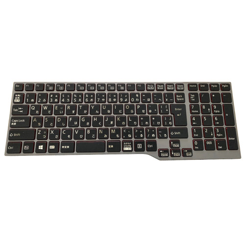Laptop Keyboard For Fujitsu LifeBook E554 E556 E557 E753 E754 E756 Japanese JP JA Without Backlit Black With Gray Frame Used